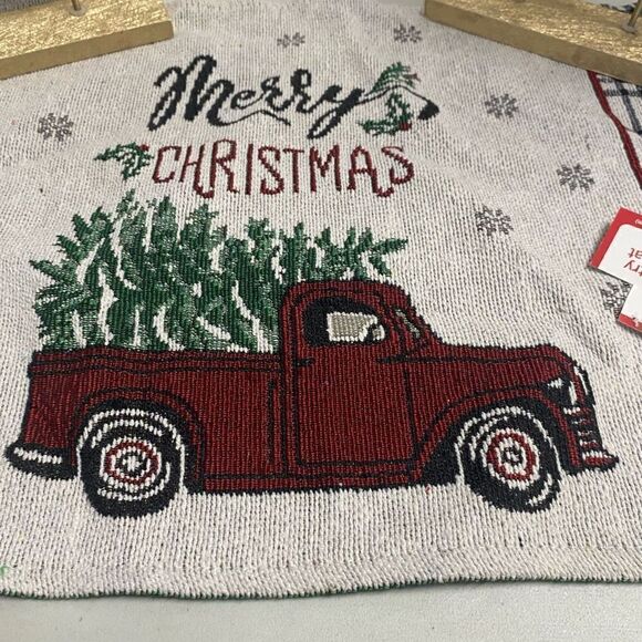 HOLIDAY‎ Decorative Gold & Silver Desk Top Signs (2) With (1) Tapestry Placemat - Picture 2 of 7